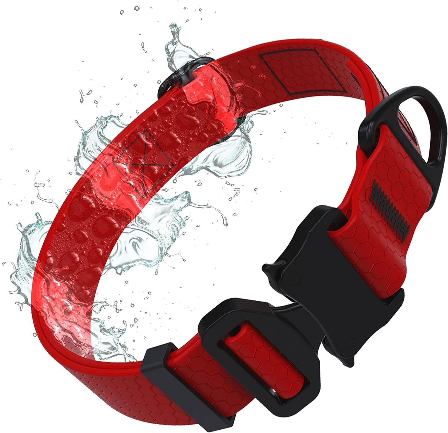 Waterproof Action Collar for Dogs | Heavy Duty Water Proof Dog Collar | Tear Proof & Odor Free | Rust-Proof Metal Hardware | Tactical Quick Release Buckle | for Adventurous, Active Dogs