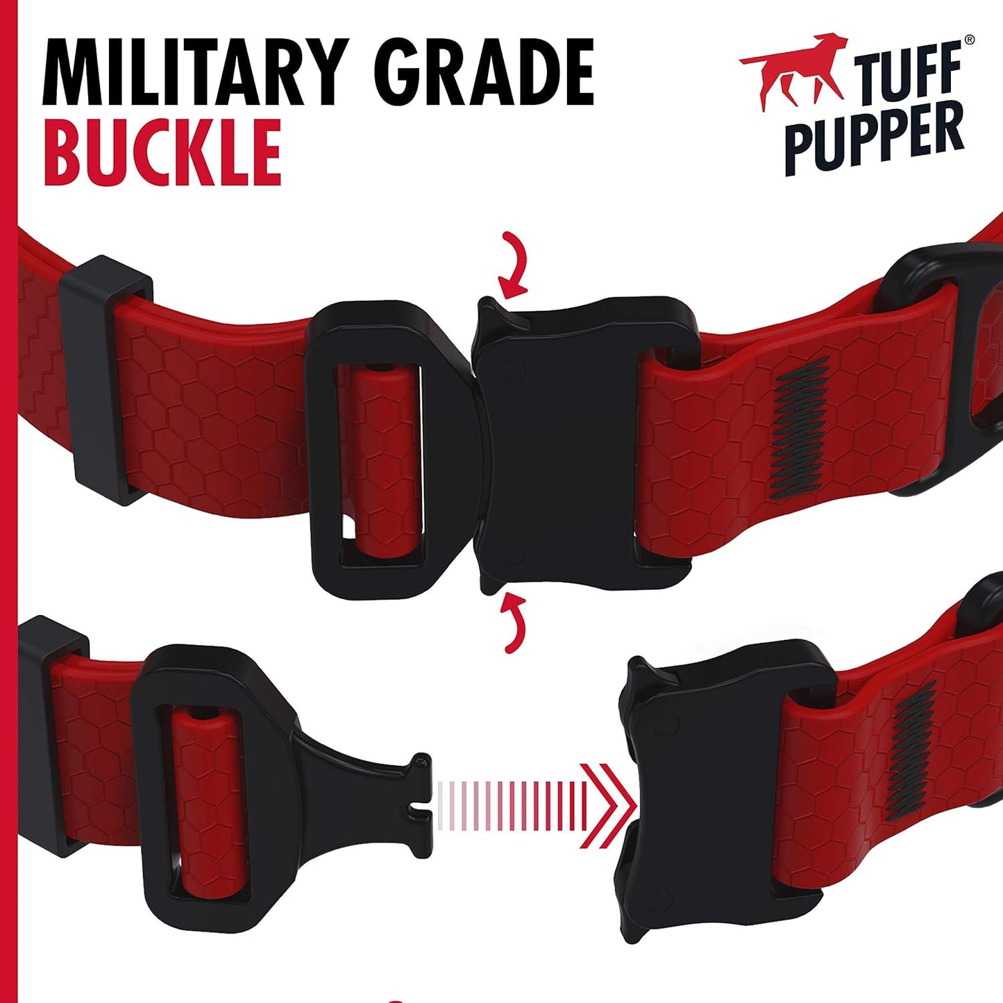 Waterproof Action Collar for Dogs | Heavy Duty Water Proof Dog Collar | Tear Proof & Odor Free | Rust-Proof Metal Hardware | Tactical Quick Release Buckle | for Adventurous, Active Dogs
