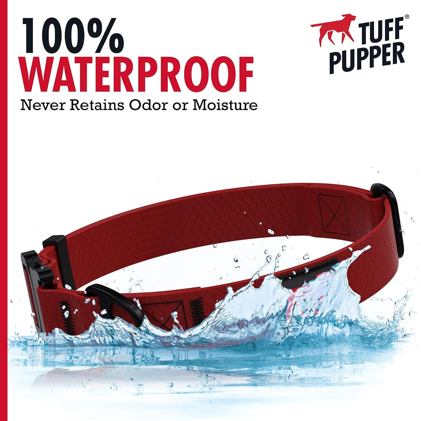 Waterproof Action Collar for Dogs | Heavy Duty Water Proof Dog Collar | Tear Proof & Odor Free | Rust-Proof Metal Hardware | Tactical Quick Release Buckle | for Adventurous, Active Dogs