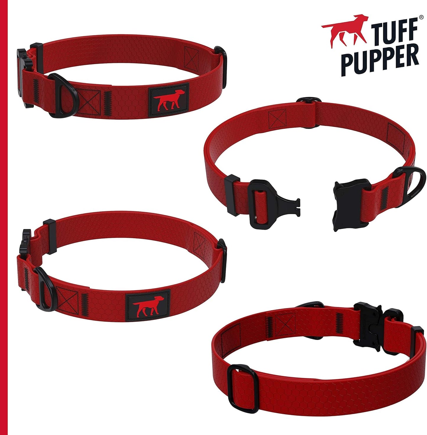 Waterproof Action Collar for Dogs | Heavy Duty Water Proof Dog Collar | Tear Proof & Odor Free | Rust-Proof Metal Hardware | Tactical Quick Release Buckle | for Adventurous, Active Dogs